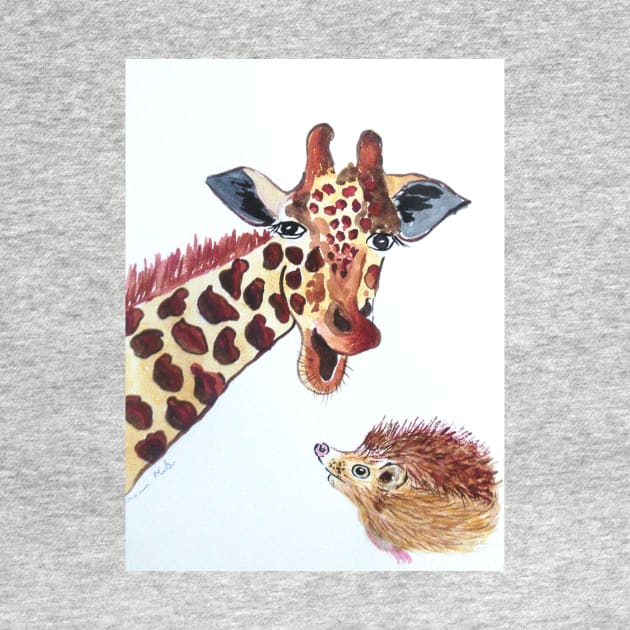 Giraffe and a Hedgehog by Casimirasquirkyart